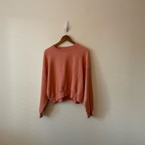 Aerie Oversized Soft Ribbed Crewneck Pullover Sweater Cozy Sweatshirt Size Small